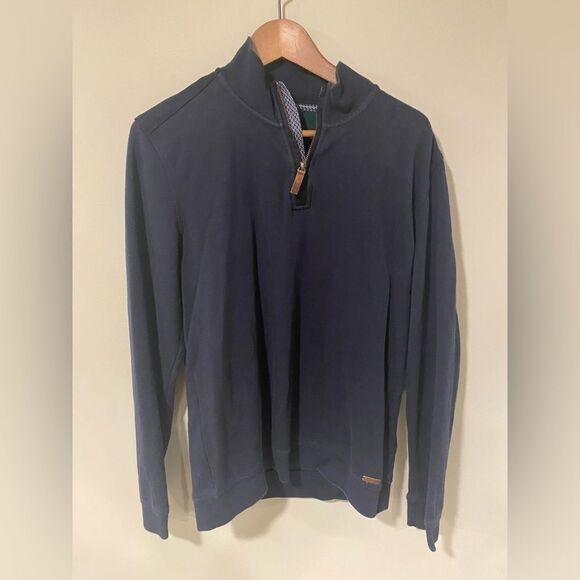 Ted Baker Navy Color Quarter Zip Sweater Mens Sz 40 - Picture 1 of 6